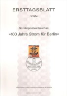 BERLIN - MI.NR. 720 - ETB 5/1984 - 1e Jour – FDC (feuillets)