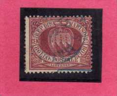 SAN MARINO 1877 - 1890 STEMMA COAT OF ARMS ARMOIRIES CENT. 25 USATO USED - Oblitérés