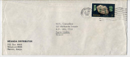 Kenya--1980--lettre De Nairobi  Pour Paris (France)--timbre Tourmaline (minéral,pierre) Seul Sur Lettre - Kenia (1963-...)
