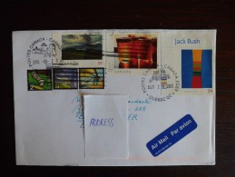 Canada 2010 - Letter With Stamps Arts (Jack Bush - Mary Pratt - Homer Watson)  + Animals (insects) - NICE POSTMARKS ! - Covers & Documents