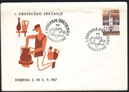 Yugoslavia 1967, Illustrated Cover "A Set Of Craftsmen In Dobrina" W./ Special Postmark "Dobrina", Ref.bbzg - Covers & Documents