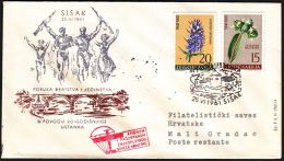 Yugoslavia 1961, Illustrated Parachute Cover Sisak To Mali Gradec " 20 Years Of Revolution" ,ref.bbzg - Covers & Documents