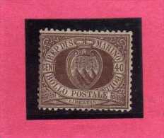 SAN MARINO 1892 - 1894 STEMMA COAT OF ARMS ARMOIRIES CENT.40 MNH BEN CENTRATO - Unused Stamps