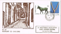 9728. Carta LEFKARA (Cypus) Chipre 1981.  Bronze Cow - Cartas