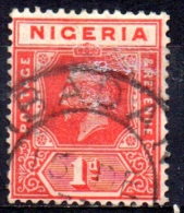 NIGERIA 1914 King George V - 1d Red  FU - Nigeria (...-1960)