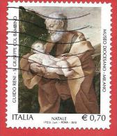 ITALIA REPUBBLICA USATO - 2013 - NATALE RELIGIOSO - S.Giuseppe Col Bambino, Opera Di G.Reni - € 0,70 - S. ---- - 2011-20: Oblitérés