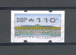 1996  N° 2 DBP * 110 *   FLUORESCENTE DOS N° 0255  ROULETTES DISTRIBUTEUR  OBLITÉRÉ - Rollo De Sellos