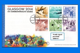 GB 2014-0037, Glasgow XX Commonwealth Games FDC - 2011-2020 Em. Décimales