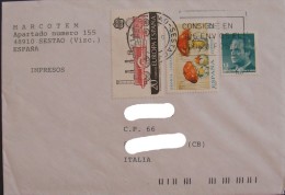 ESPANA SPAIN 1988 1992 2000 Train Mushrooms Usado Used On Cover Complete Letter To Italy - Lettres & Documents