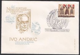 Yugoslavia 1961, Illustrated Cover "Nobelist Ivo Andric" W./ Special Postmark "Travnik" ,ref.bbzg - Covers & Documents