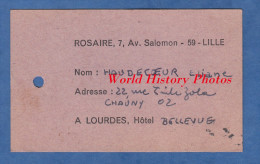 Ticket Ancien De Bagage - LOURDES - Wagon Du Train Direction Lourdes - Hôtel Bellevue - Sonstige & Ohne Zuordnung