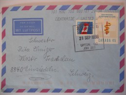 Canada Lettre De Upton 1998 Pour La Suisse Joli Cachet - Cartas & Documentos