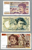 3270 - FRANKREICH - 3 Banknoten, 20, 50, 100 Francs Gebraucht - FRANCE, 3 Banknotes - Ohne Zuordnung