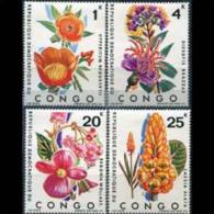 CONGO DEMOC.REP. 1971 - Scott# 727-30 Flowers Set Of 4 LH (XA587) - Nuevas/fijasellos