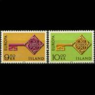 ICELAND 1968 - Scott# 395-6 Europa Set Of 2 LH (XE226) - Ungebraucht