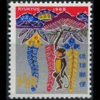 RYUKYU IS. 1967 - Scott# 165 Monkey Year Set Of 1 MNH (XE283) - Ryukyu Islands