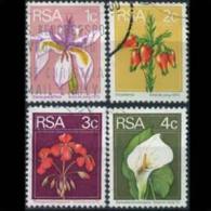 SOUTH AFRICA 1974 - Scott# 408-11 Flowers 1-4c Used (XJ643) - Usados