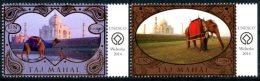 ONU Vienne 2014 - Patrimoine Mondial Inde Taj Mahal - 2 Timbres Détachés De Feuille Marge Unesco ** MNH PF - Nuovi