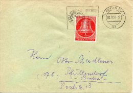 BERLIN. N°70 De 1952 Sur Enveloppe Avec Oblitération De 1955. Cloche De La Liberté. - Maschinenstempel (EMA)