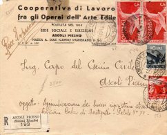 1946  LETTERA ESPRESSO CON ANNLLO ASCOLI PICENO - Poste Exprèsse/pneumatique