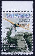 2013 SAN MARINO "CENTENARIO ATTERRAGGIO GIANNI WIDMER" SINGOLO ANNULLO PRIMO GIORNO - Used Stamps