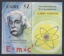 Zaire - 1980 Albert Einstein Block MNH__(TH-241) - Nuovi