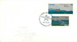 1984   St Lawrence Seaway  Sc1015 And USA Sc 2091 Joiint Issue Cornwall ON Cancel - 1981-1990