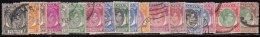 Singapore Used 17 Values, 1948, 1949, 1950, 1951, 1952, Perf., 17 1/2 X 18, KG VI, (Lot D) - Singapour (...-1959)