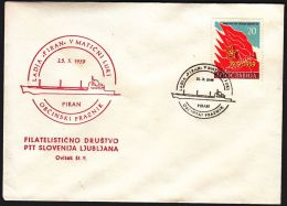 Yugoslavia 1959, Illustrated Cover "Ship Piran"  W./ Special Postmark " Piran" ,ref.bbzg - Lettres & Documents