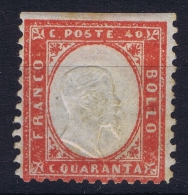 Italy  1862  Sa  3 , Mi 11 MH/*   Imperforated At Top - Mint/hinged