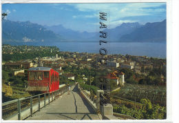 Funiculaire Vevey - Chardonne - Mt Pelerin. Vue Sur Vevey. La Tour De Peilz - Chardonne