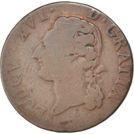 Monnaie, France, Louis XVI, 1/2 Sol Ou 1/2 Sou, 1/2 Sol, 1791, La Rochelle, TB - 1774-1791 Ludwig XVI.