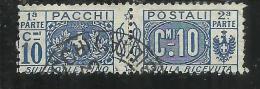 ITALY KINGDOM ITALIA REGNO 1914 - 1922 PACCHI POSTALI NODO DI SAVOIA CENT. 10 USATO USED - Pacchi Postali