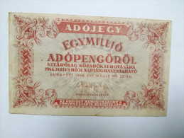 BILLET HONGRIE - P.140 - 1000000 (EGYMILLIO) ADOPENGÖ - 1946 - Ungarn