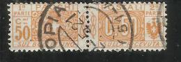 ITALY KINGDOM ITALIA REGNO PACCHI POSTALI 1914 - 1922  NODO DI SAVOIA CENT. 50c USATO USED OBLITERE' - Postal Parcels