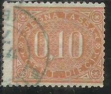 ITALIA REGNO ITALY KINGDOM 1869 SEGNATASSE TAXES DUE TASSE OVALE CENT. 10 USATO USED - Portomarken