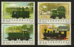 HUNGARY 2009 TRANSPORT Vehicles Railways TRAINS LOCOMOTIVES - Fine Set MNH - Unused Stamps