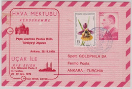 TURQUIE - 1979 - AEROGRAMME VISITE DU PAPE JEAN-PAUL II - Interi Postali