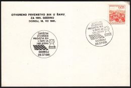 Yugoslavia 1981, Illustrated Card "Chess Championship In Doboj" W./ Special Postmark "Doboj",ref.bbzg - Covers & Documents