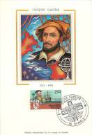 Jacques Cartier  Yv 2307    Carte Maximum  Sur Soie - Other & Unclassified