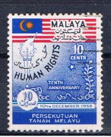 MAL+ Malaya 1958 Mi 10-11 Menschenrechte - Federation Of Malaya