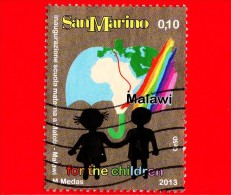 SAN MARINO - 2013 - Inaugurazione Della Scuola Materna A Matola, Malawi - 0,10 € - Bambini Stilizzati - Usati