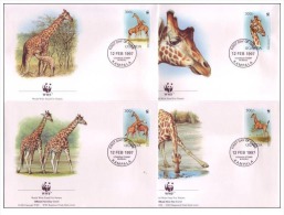 (WWF-213) FDC W.W.F Uganda Giraffe 1997 - Covers & Documents