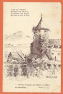 CGG1-26 Dessin Morges, La Tour Et Le Port. Psaume. Circulé Sous Enveloppe En 1914 - Morges