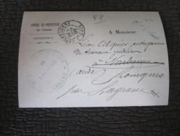 Carcassonne 1898 Lettre En Franchise Civile Conseil Préfecture Aude Avertissement Greffe Contentieux>Faire Défiler Photo - Frankobriefe