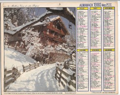 CALENDRIER - ALMANACH DES POSTES ET DES TELEGRAPHES - ANNEE 1980- REGION PARISIENNE - Grand Format : 1971-80