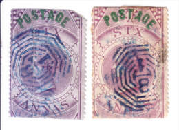 BRITISH INDIA - USED STAMP - FOREIGN BILL OVERPRINTED POSTAGE, 3.5 MM IN MEASUREMENT - 28.06.1866 - 2V - 1858-79 Kolonie Van De Kroon