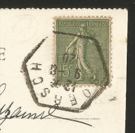 BOERSCH Vue Générale Et Porte Basse Bas-Rhin Alsace Molsheim Cachet Hexagonal 1920 - Molsheim