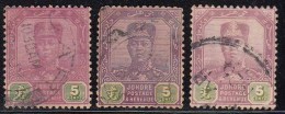 Johore Used 5c X 3 Diff ,. Malaya, Malaysia - Johore