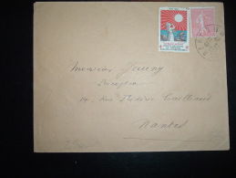 LETTRE TP SEMEUSE 50C OBL. 30-11-27 ALBERT SOMME (80) + VIGNETTE CONTRE LA TUBERCULOSE 1927-1928 - Briefe U. Dokumente